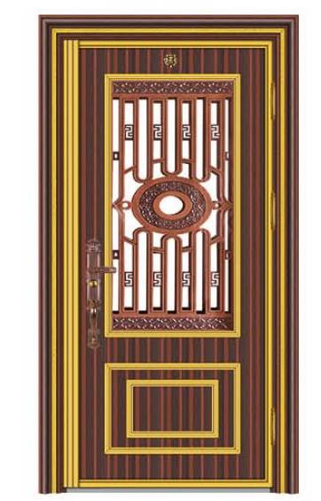 Stainless steel color steel door